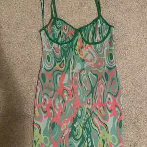 Jacquemus Green and Pink Swirl Dress
